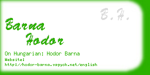 barna hodor business card